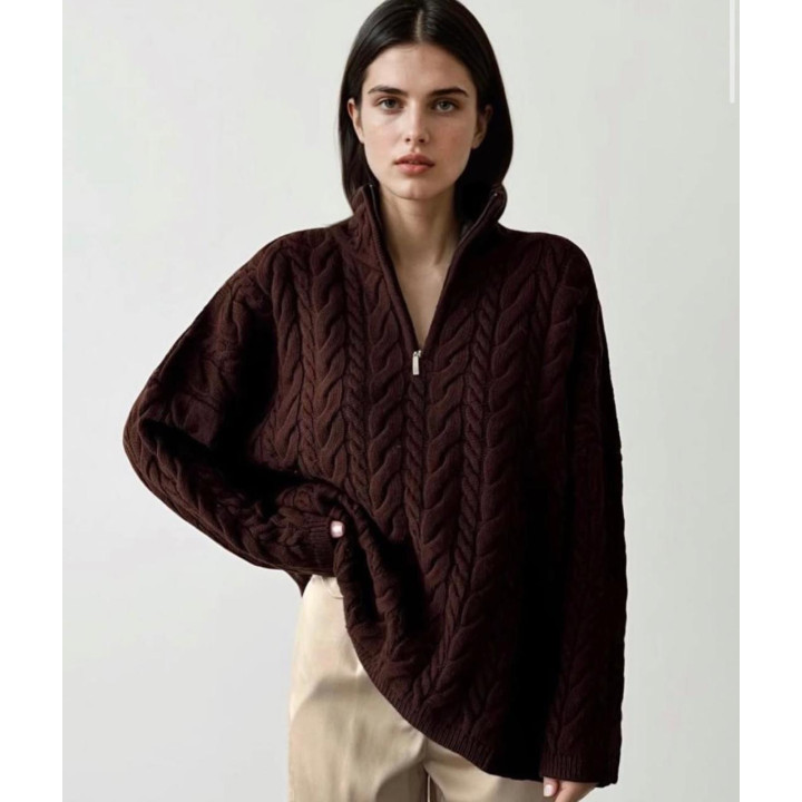 بلوزة مخمل بني