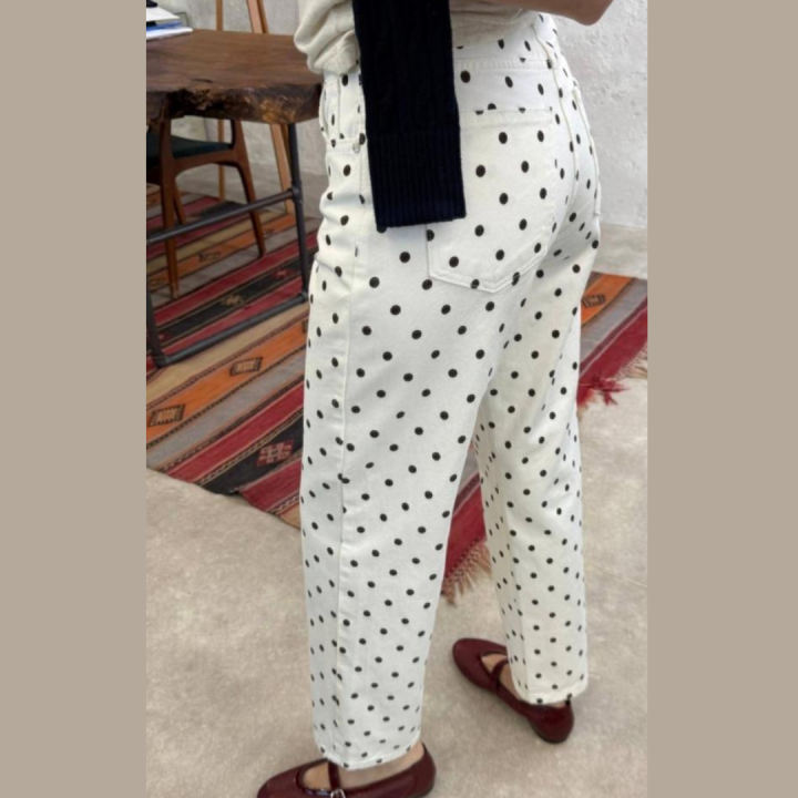 جينز منقط mom fit