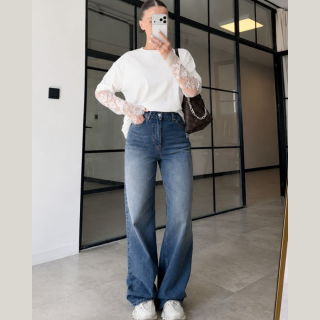 wide leg jeans رجل عريضة