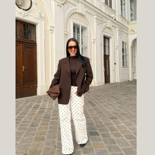 polka dots wide leg