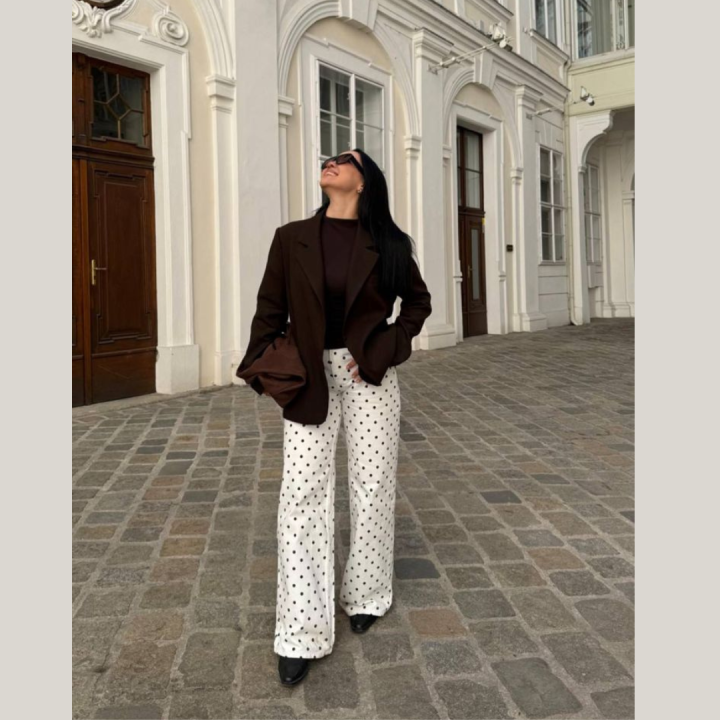 polka dots wide leg